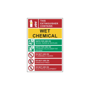 wet chemical extinguisher sign